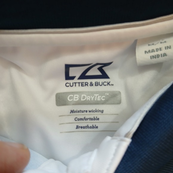 Cutter & Buck Polo Mens Medium White Golf Tequesta Country Club Strtch Flex - Picture 4 of 11